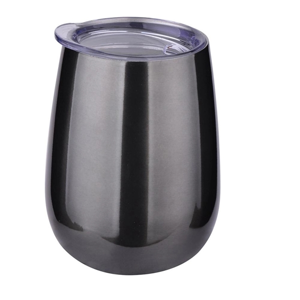 Titanium Gray color option for 10 Oz Stainless Steel Stemless Wine Glass
