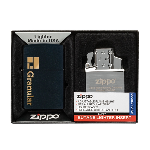 Black color option for Matte Zippo® Lighter & Double Butane Insert Gift Set