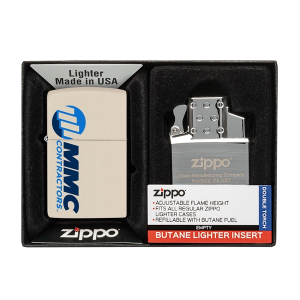 White color option for Matte Zippo® Lighter & Double Butane Insert Gift Set