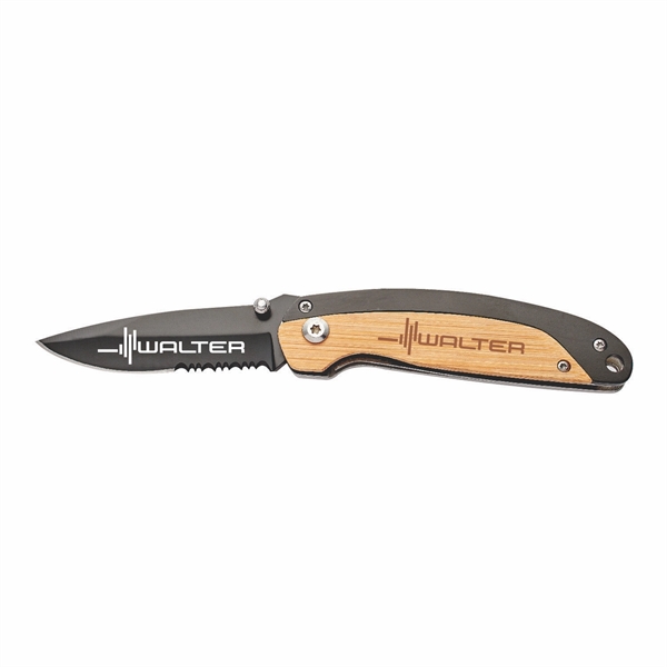 Black/Bamboo color option for Cedar Creek® Bamboo Pocket Knife