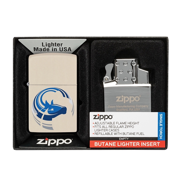 Beige color option for Matte Zippo® Lighter & Single Butane Insert Gift Set