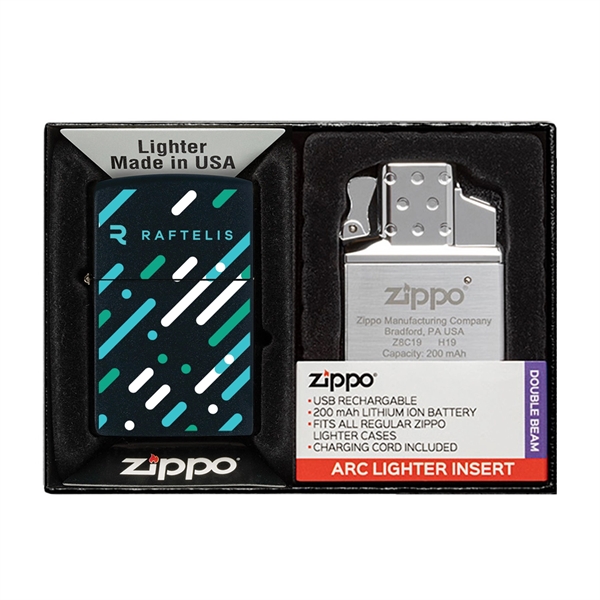 Black color option for Matte Zippo® Lighter & Rechargeable Electric Lighter Insert Gift Set