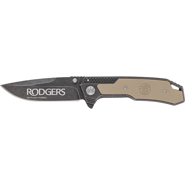 Black-Tan color option for Smith & Wesson® Liner Lock Folding Knife