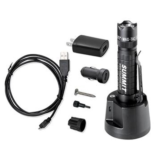 Black color option for Maglite Magtac Led Rechargeable Flashlight System Crowned Bezel