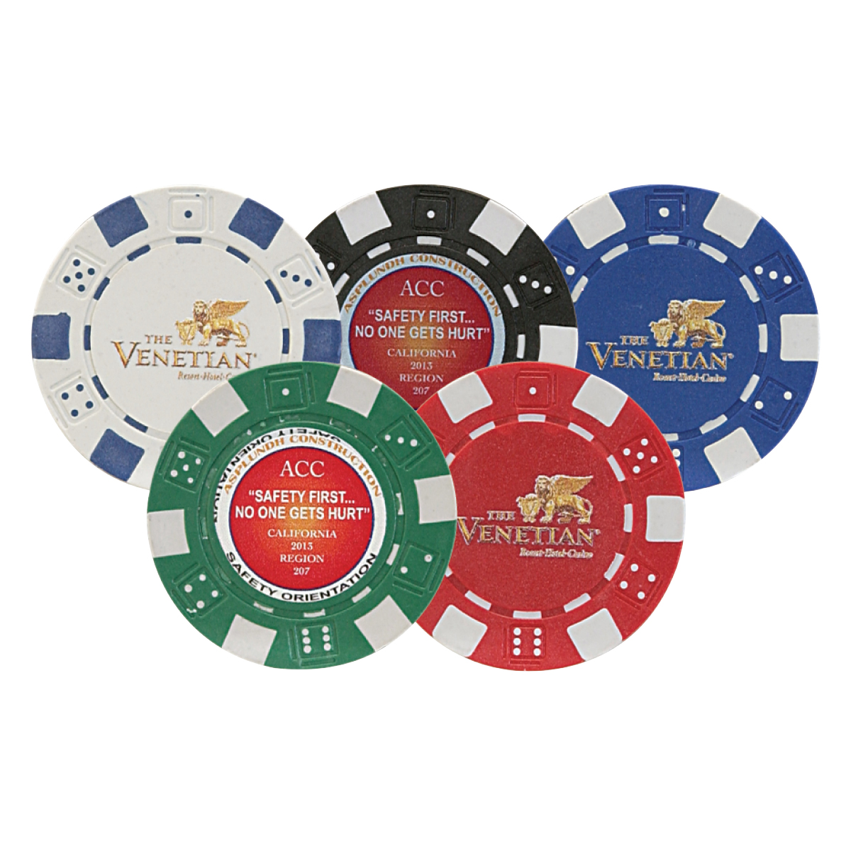 Green color option for 11.5 G Professional Clay Poker Chips W/ 4 Color Process (Vers Aprint™)