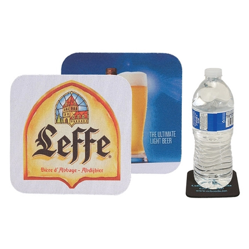 Main photo of Square Soft Rubber & Jersey Skid Resistant Neoprene Coaster W/ Full Color Dye Sublimation