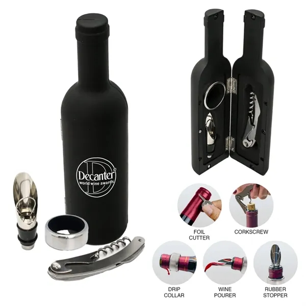 Black color option for 4 Pc Wine Set