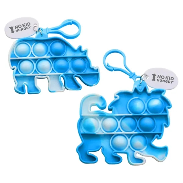 Blue Process color option for Animal Popper Keychain