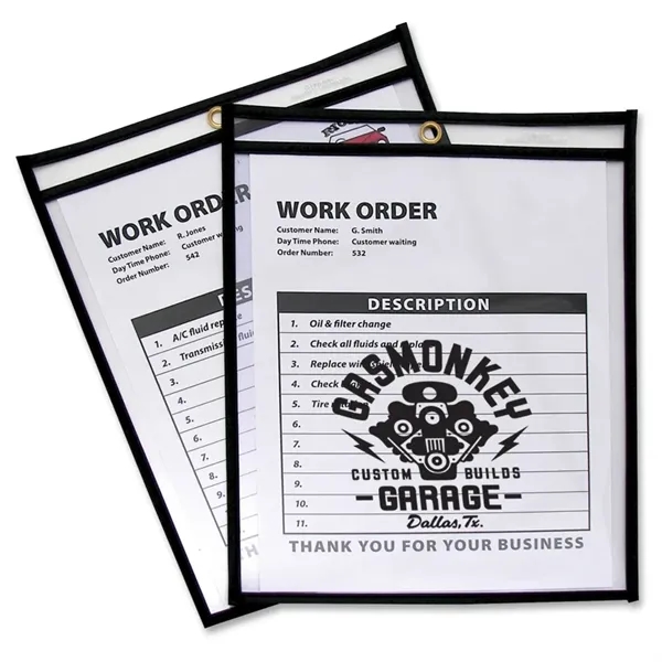 Clear-Black color option for 8 X11" Shop Ticket Holder