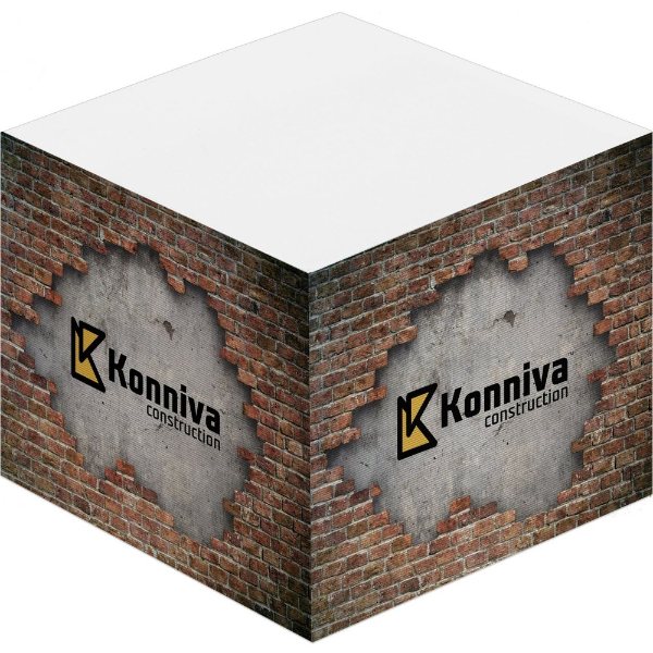 White color option for 3" X 3" Adhesive Notepad   Full Cube (Side Imprint)