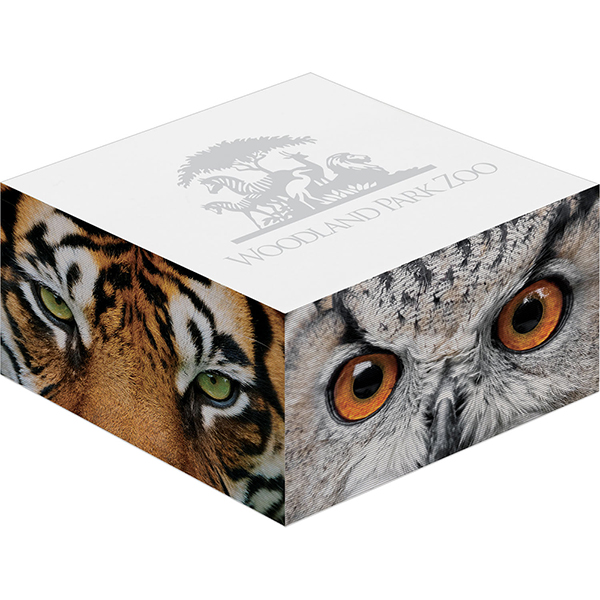 White color option for 3" X 3" Adhesive Notepad   Half Cube (Sheet And Side Imprint)
