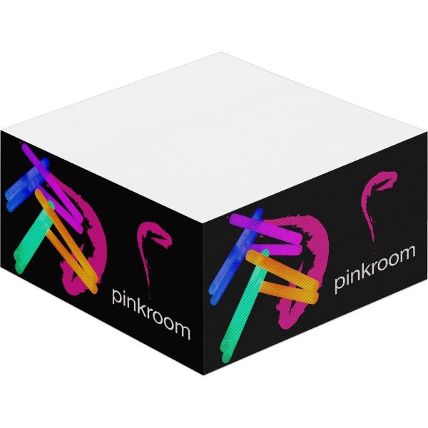 White color option for 3" X 3" Adhesive Notepad   Half Cube (Side Imprint)
