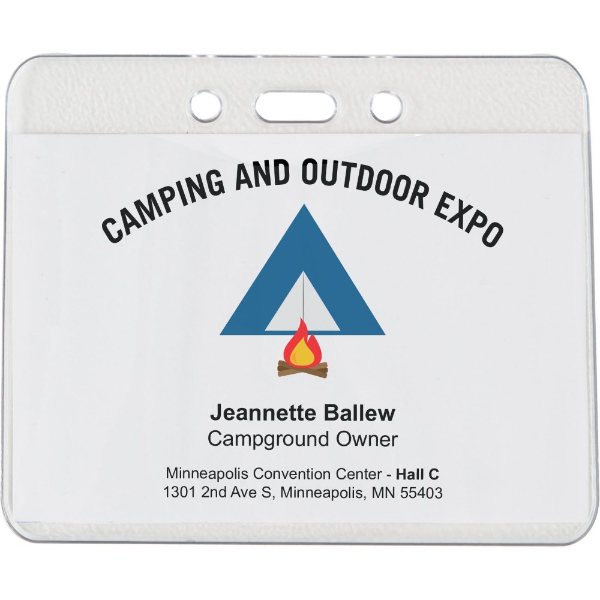 Clear color option for 4 1/4" X 3 1/2" Vinyl Badge Pouch