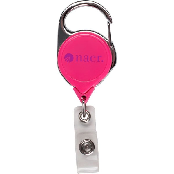 Pink color option for Round Retractable Badge Reel With Sport Clip