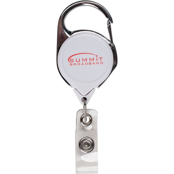 White color option for Round Retractable Badge Reel With Sport Clip