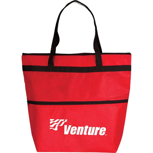 Red-Black color option for Fashion Zipper Tote Bag
