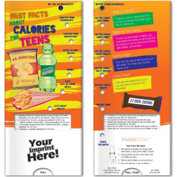 Multicolor color option for Pocket Slider   Fast Facts About Calories For Teens