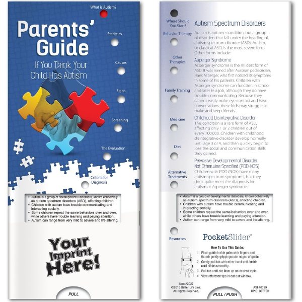 Multicolor color option for Pocket Slider   Parent's Guide: If You Think Your Child Has Autism