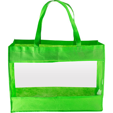 Green color option for Large Clear Window Tote Bag
