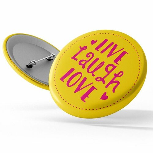 Main photo of Stock Awareness Button   Healthy Living: "Live, Laugh, Love"
