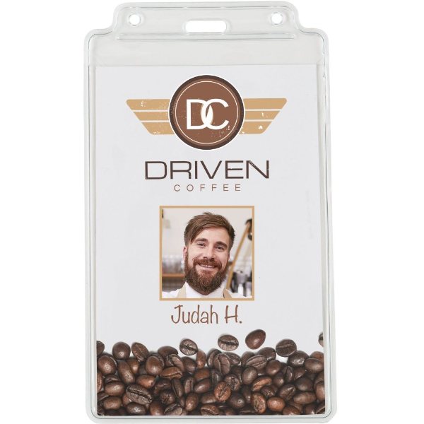 Clear color option for 4" X 6 1/2" Vinyl Badge Pouch