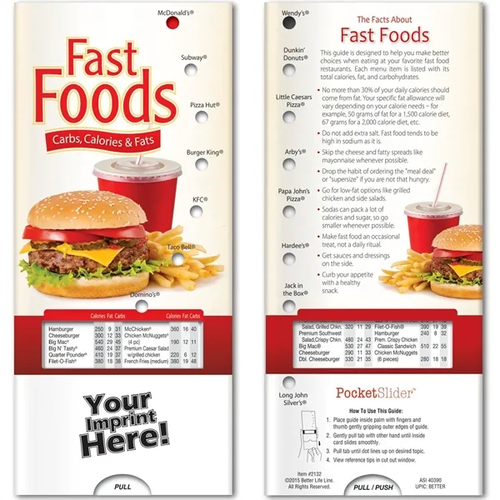 Main photo of Pocket Slider   Fast Foods: Carbs, Calories, And Fat