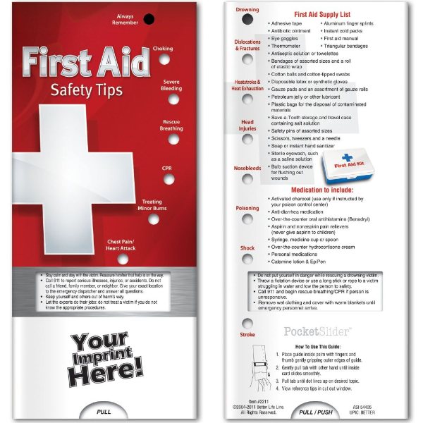 Multicolor color option for Pocket Slider   First Aid: Safety Tips