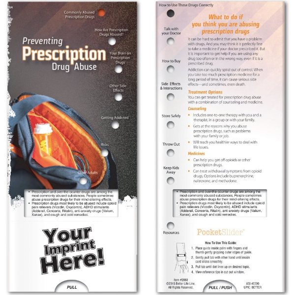 Multicolor color option for Pocket Slider   Preventing Prescription Drug Abuse