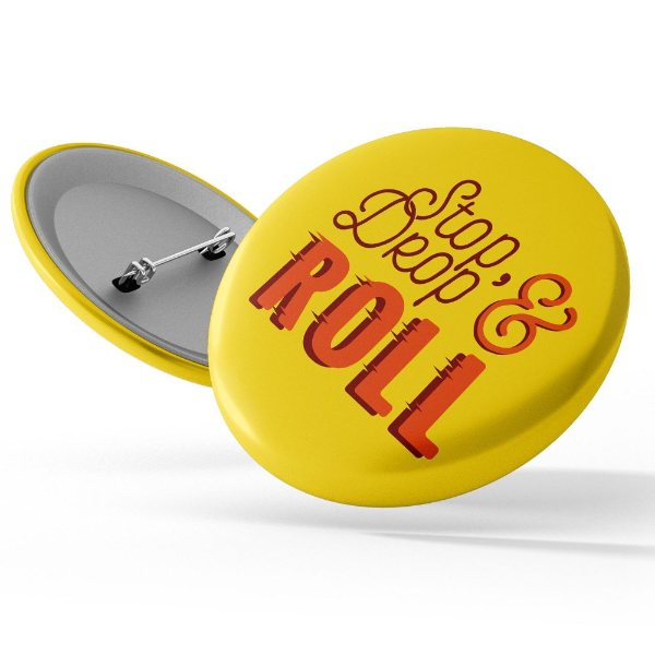 White color option for Stock Awareness Button   Fire Safety: "Stop, Drop & Roll"
