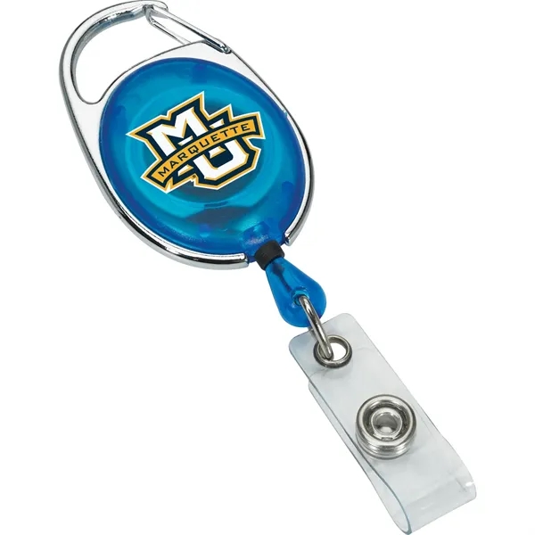 Translucent Blue-Silver color option for Retractable Badge Reel With Pocket Clip
