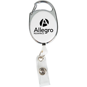 White color option for Retractable Badge Reel With Pocket Clip