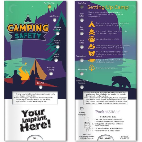 Multicolor color option for Pocket Slider   Camping Safety