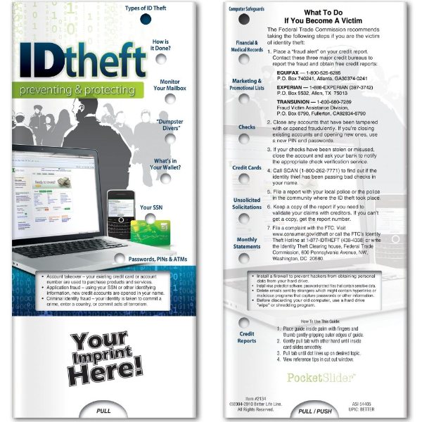 Multicolor color option for Pocket Slider   Id Theft: Preventing And Protecting