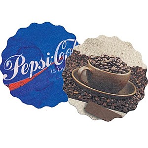 Photo of Digital 40 Pt. Coaster 3.625" Scalloped Coaster