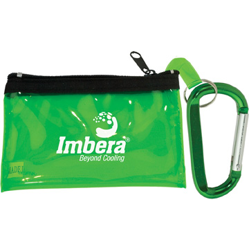 Green With Translucent Green Bag color option for Carabiner With Key Tag Pouch
