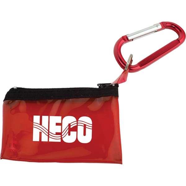 Red color option for Carabiner With Key Tag Pouch