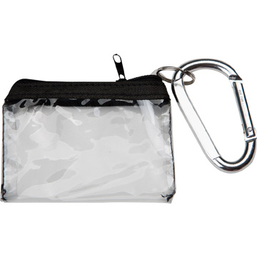 Silver With Clear Bag color option for Carabiner With Key Tag Pouch