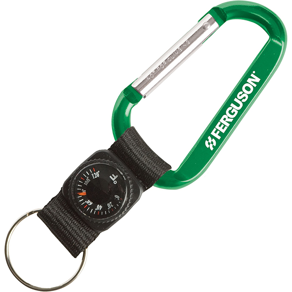 Green color option for Carabiner With Thermometer Key Tag