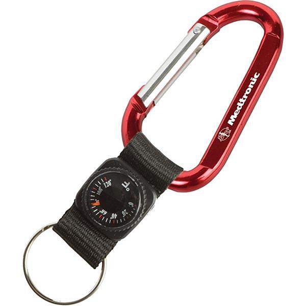 Red color option for Carabiner With Thermometer Key Tag