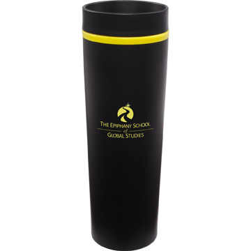 Black With Yellow Liner color option for 16 Oz Monterey Steel Tumbler