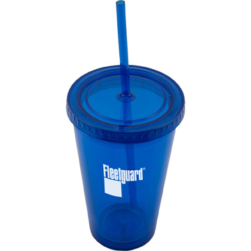 Tranlucent Blue color option for 16 Oz Plastic Tumbler With Straw