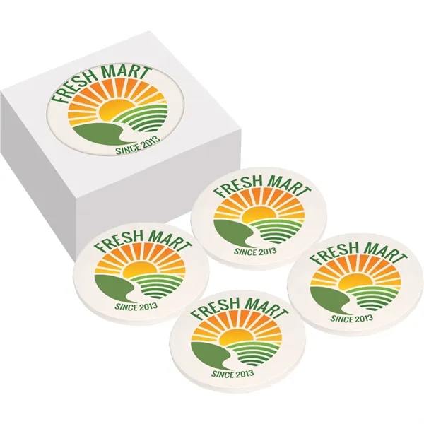 Bone color option for Ceramic Coaster   4 Coaster Set