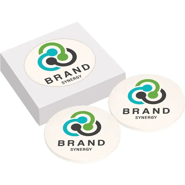 Bone color option for Ceramic Coaster   2 Coaster Set