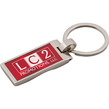 Silver Red color option for Bristol Metal Key Tag