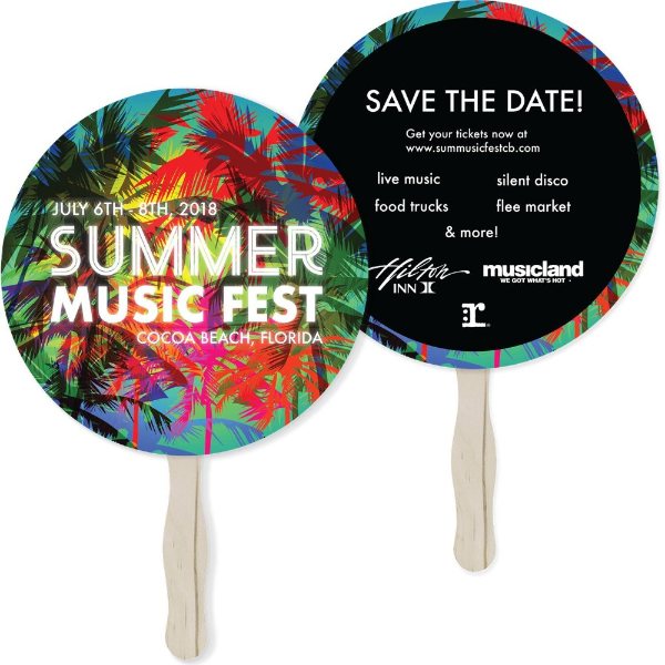 White color option for Sandwich Hand Fan (Two Sided)