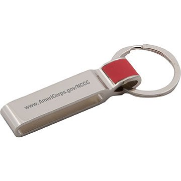 Red color option for Arlington Metal Key Tag