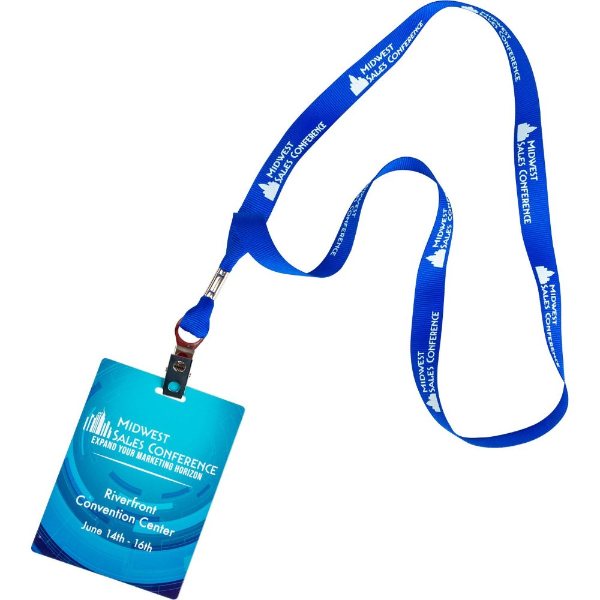 Clear color option for Conference Combo   5/8" One Color Lanyard With 3" X 4" Full Color Id Badge