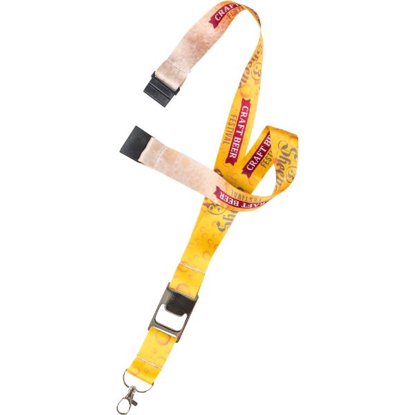 White color option for 1" Heavy Weight Satin Lanyard With Metal Bottle Opener