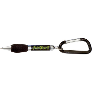 Black Black Grip color option for Soft Grip Metal Pen With Carabiner
