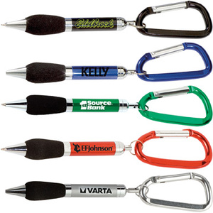 Photo of Soft Grip Metal Pen With Carabiner